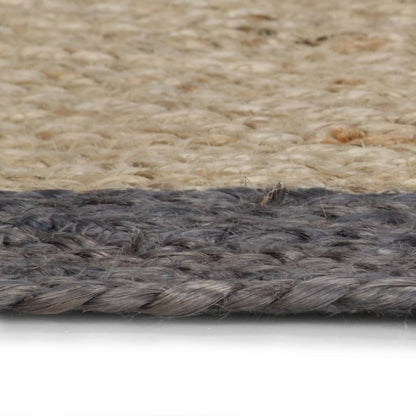 vidaXL Tapis fait main en jute avec bordure gris foncé 150 cm