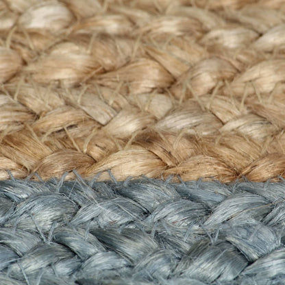 vidaXL Teppich Handgefertigt Jute mit Olivgrünem Rand 90 cm