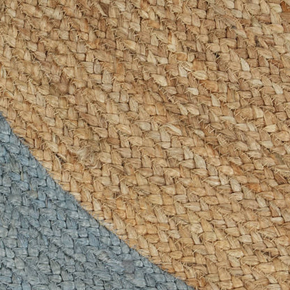 vidaXL Teppich Handgefertigt Jute mit Olivgrünem Rand 150 cm