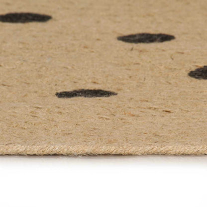 vidaXL Teppich Handgefertigt Jute mit Punktmuster 90 cm