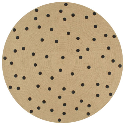 vidaXL Tapis fait à la main en jute à motif de pois 120 cm