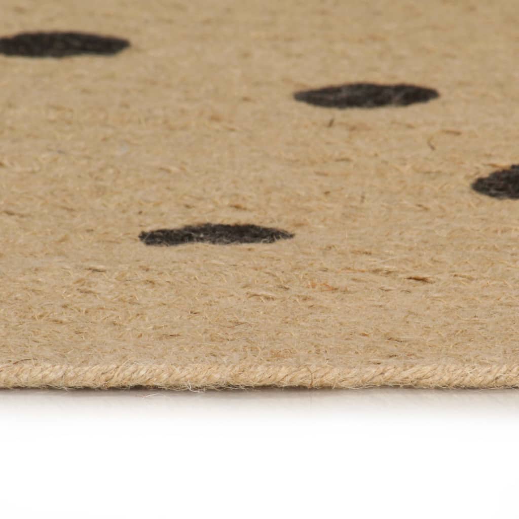 vidaXL Tapis fait à la main en jute à motif de pois 120 cm