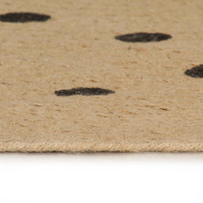 vidaXL Tapis fait à la main en jute à motif de pois 120 cm