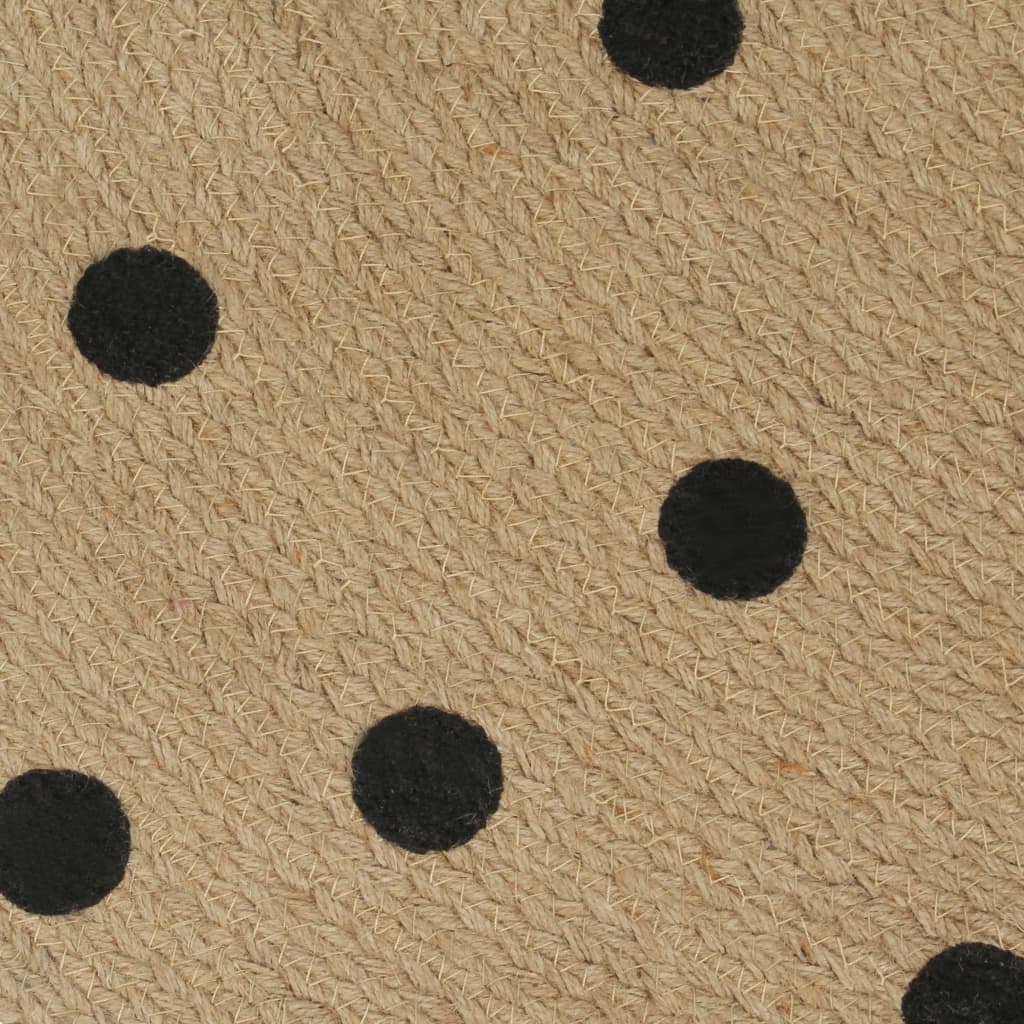 vidaXL Tapis fait main en jute à motif de pois 150 cm