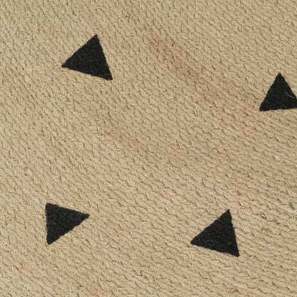 vidaXL Tapis fait à la main en jute à motif triangulaire 90 cm