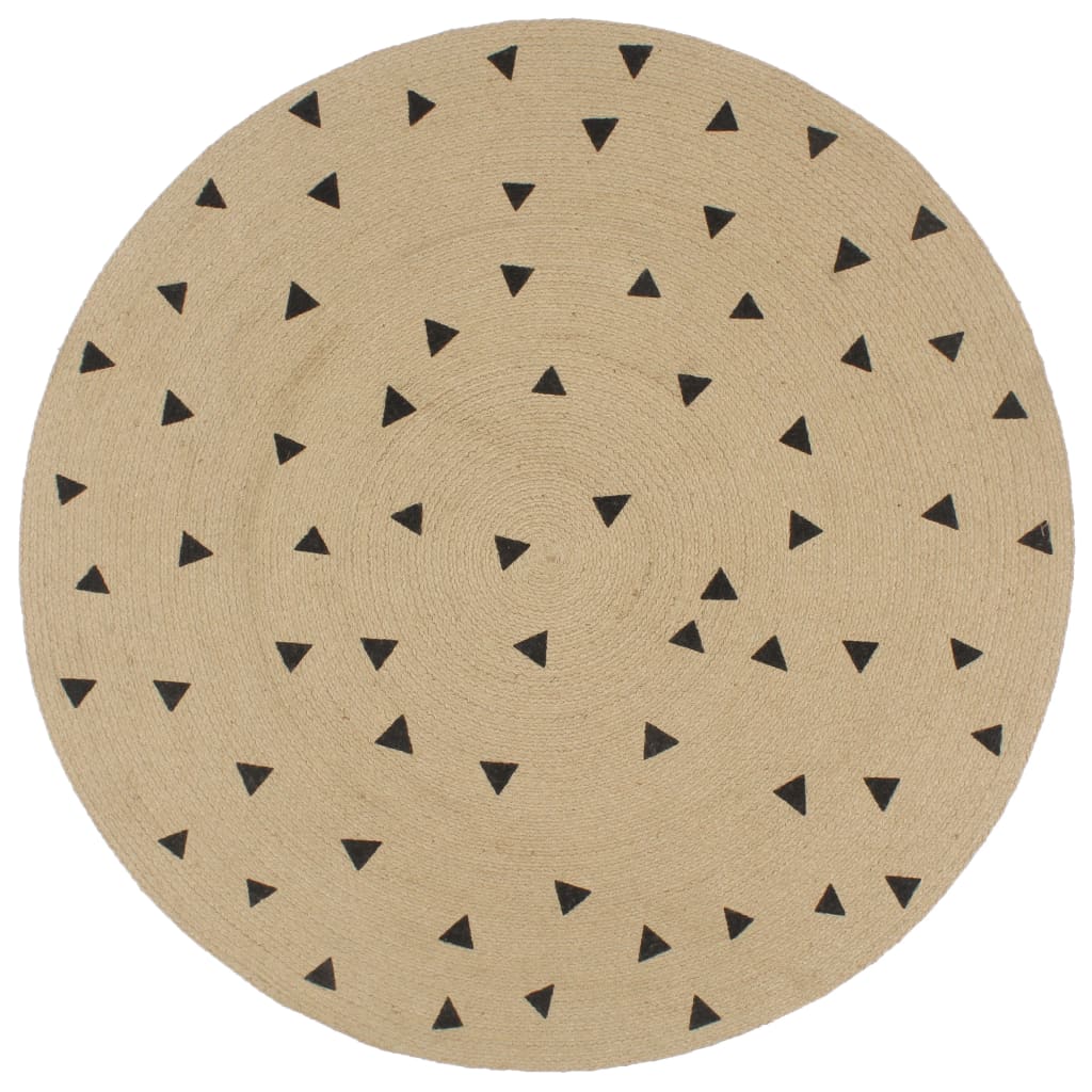 vidaXL Tapis fait main en jute à motif triangulaire 120 cm