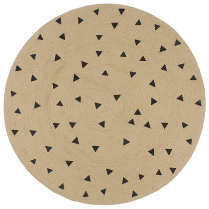 vidaXL Tapis fait main en jute à motif triangulaire 120 cm