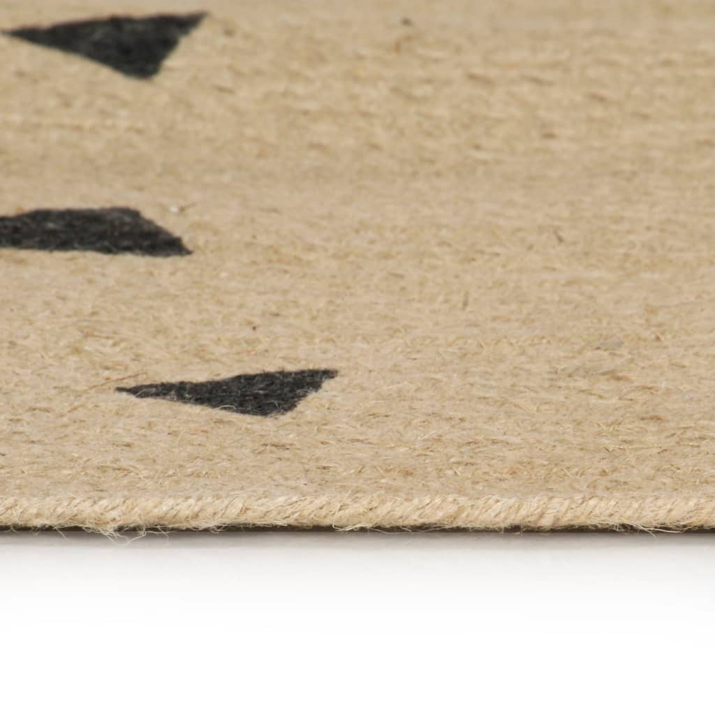 vidaXL Tapis fait main en jute à motif triangulaire 120 cm