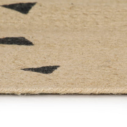 vidaXL Tapis fait main en jute à motif triangulaire 120 cm