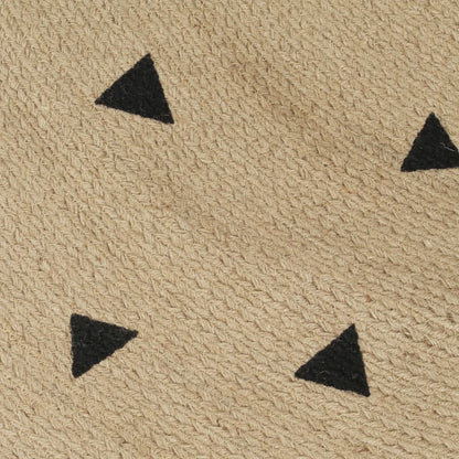 vidaXL Tapis fait main en jute à motif triangulaire 120 cm