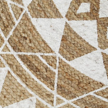 vidaXL Tapis fait à la main Jute Imprimé blanc 90 cm