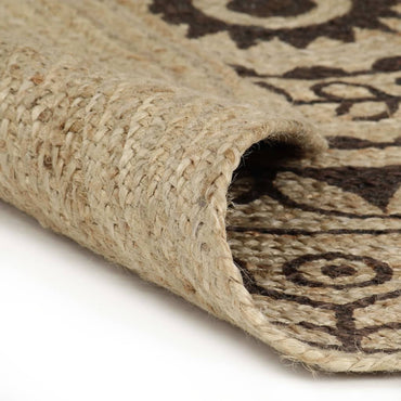 vidaXL Tapis fait à la main en jute avec imprimé marron foncé 90 cm