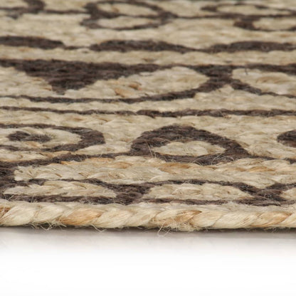 vidaXL Tapis fait à la main en jute avec imprimé marron foncé 90 cm