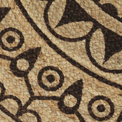 vidaXL Tapis fait main en jute avec imprimé marron foncé 150 cm