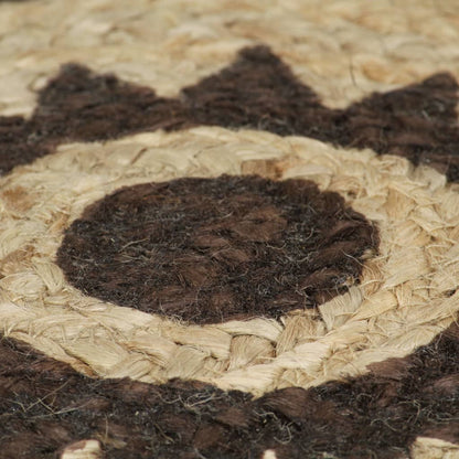 vidaXL Tapis fait main en jute avec imprimé marron foncé 150 cm