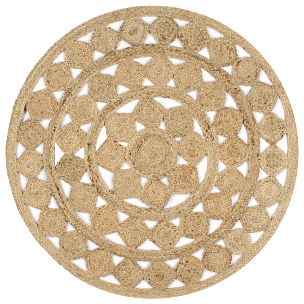 vidaXL Tapis tressé à la main en jute 120 cm