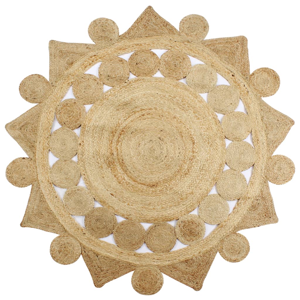 vidaXL Tapis tressé à la main en jute 90 cm