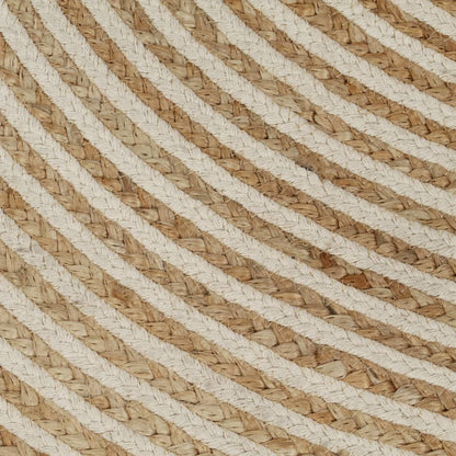 vidaXL Tapis fait à la main en jute à motif de spirales blanc 90 cm