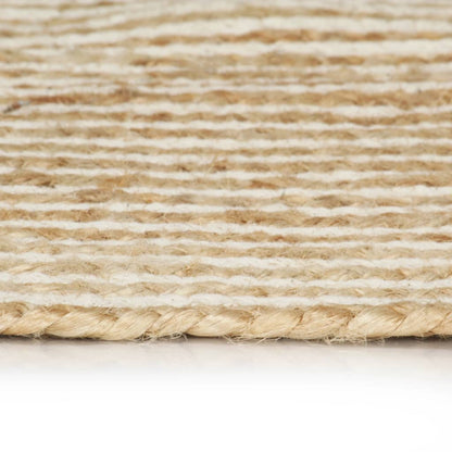 vidaXL Teppich Handgefertigt Jute mit Spiralen-Design Weiß 150 cm