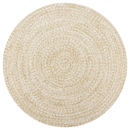 vidaXL Tapis fait à la main Jute Blanc et Naturel 150 cm