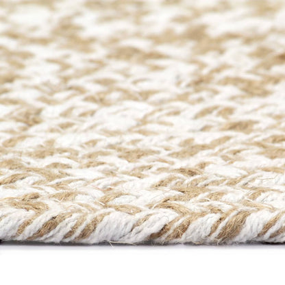 vidaXL Tapis fait à la main Jute Blanc et Naturel 150 cm