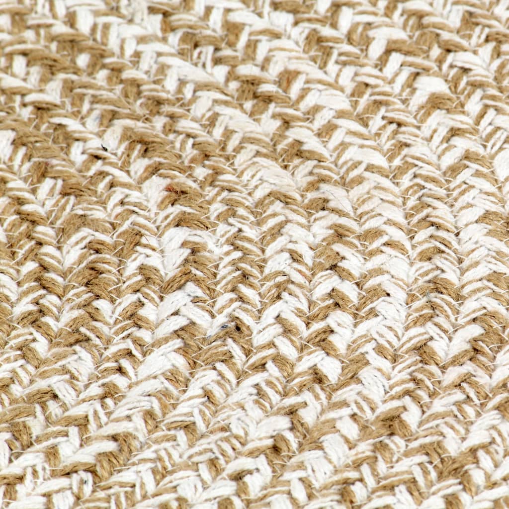 vidaXL Tapis fait à la main Jute Blanc et Naturel 150 cm