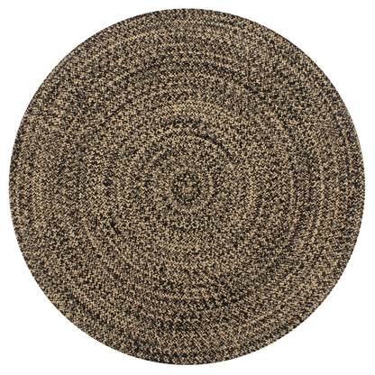 vidaXL Tapis fait à la main Jute Noir et Naturel 90 cm