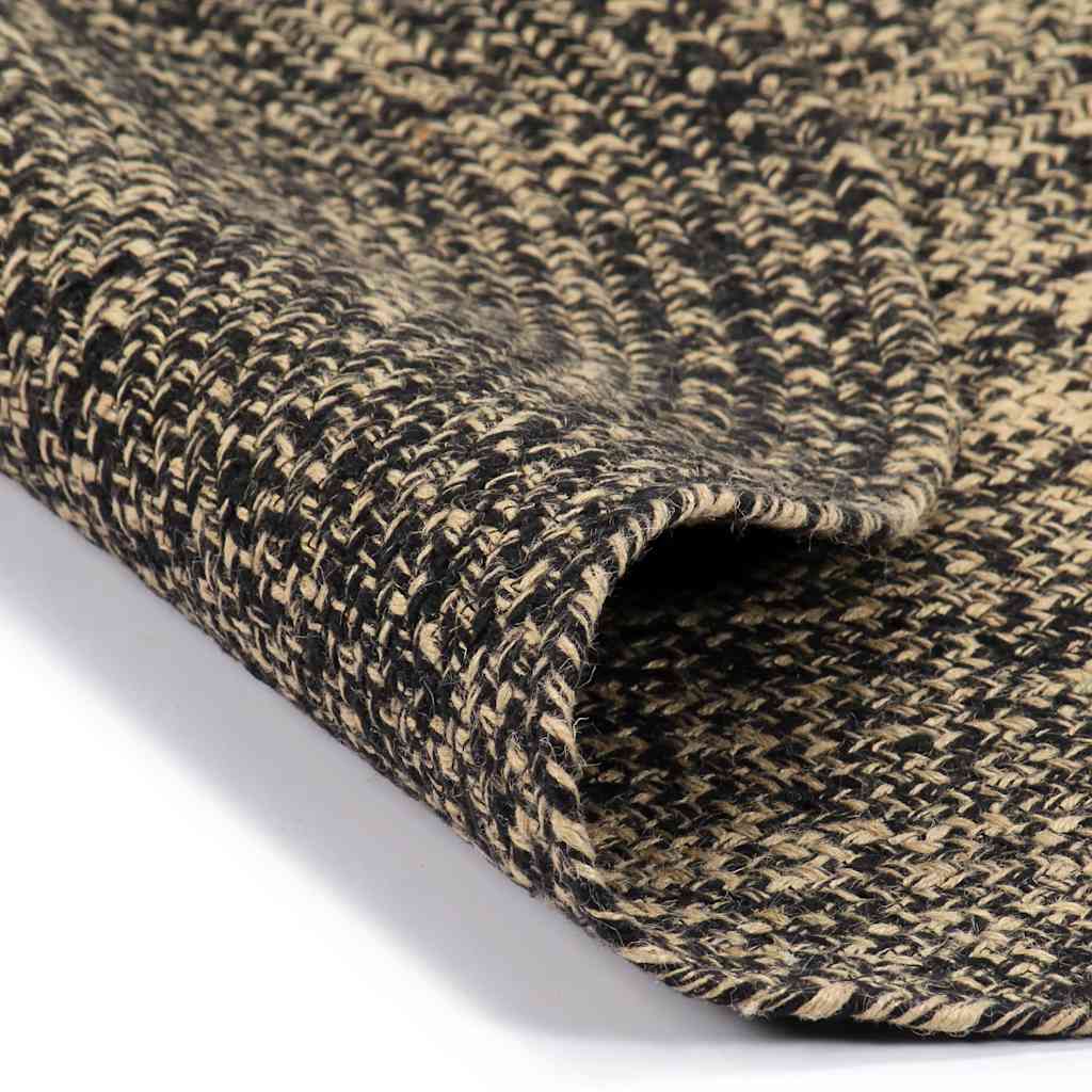 vidaXL Tapis fait à la main Jute Noir et Naturel 90 cm