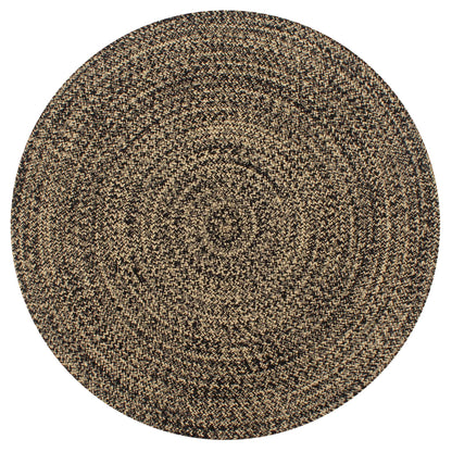 vidaXL Tapis fait main jute Noir et naturel 120 cm