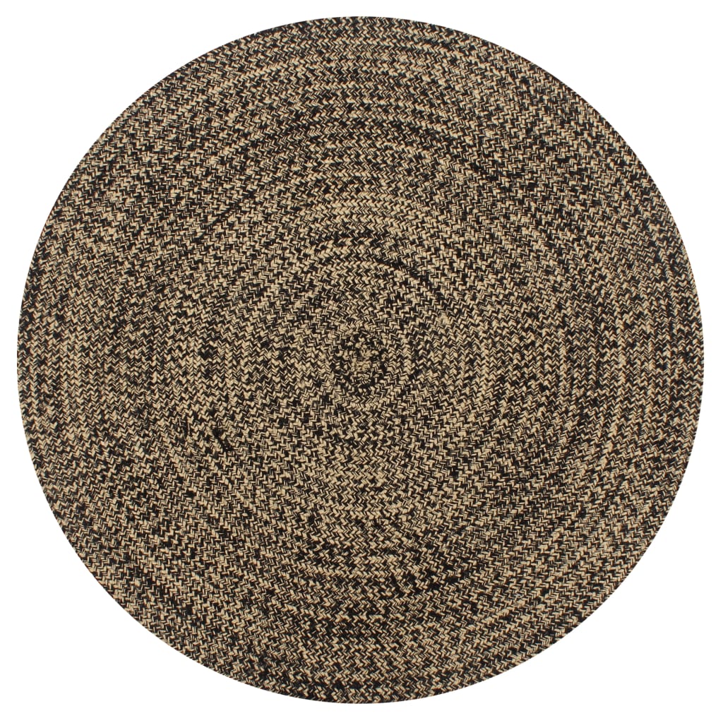 vidaXL Tapis fait à la main Jute Noir et naturel 150 cm