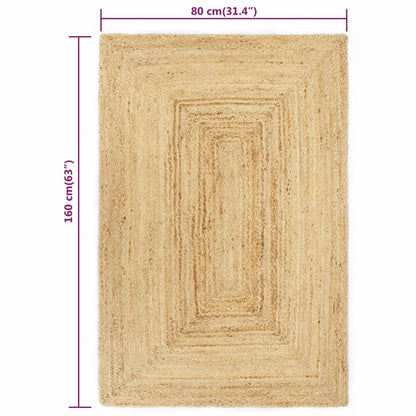 vidaXL Tapis fait à la main Jute naturel 80x160 cm