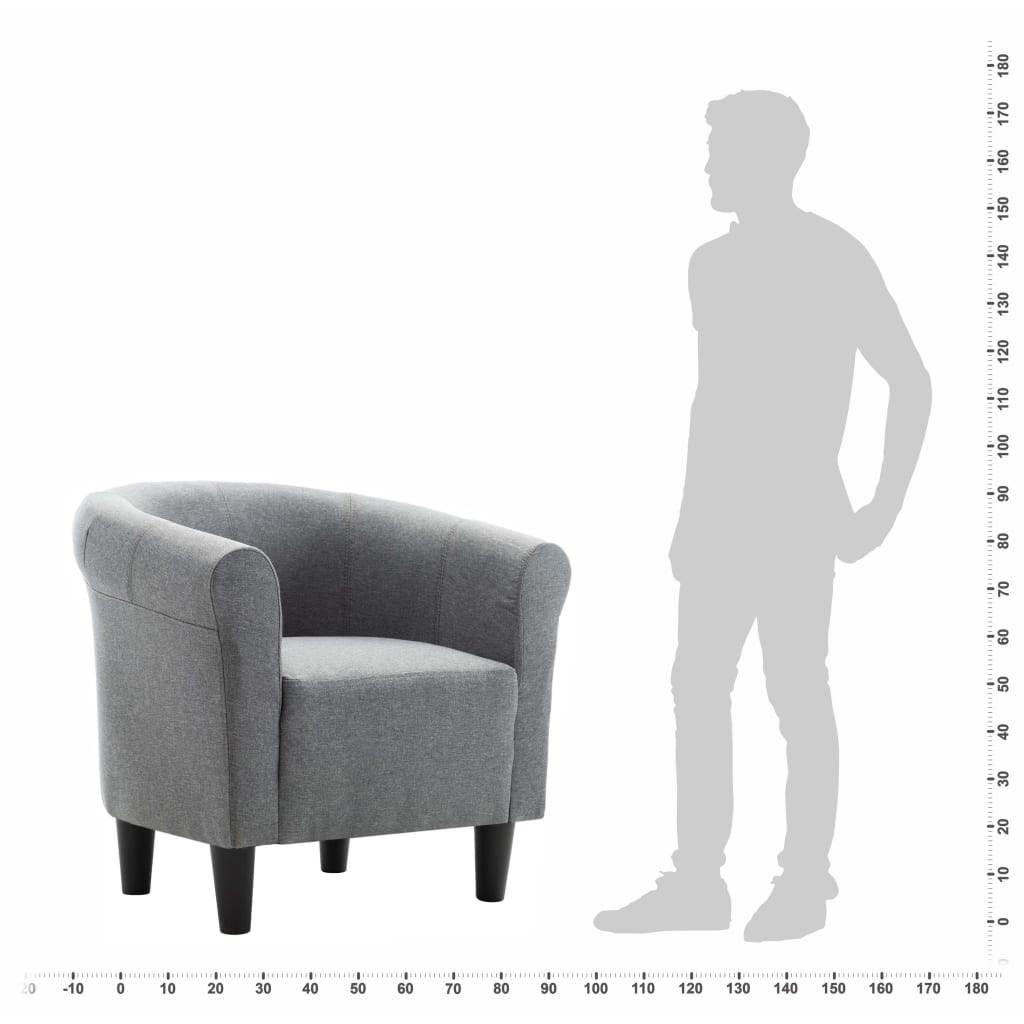 vidaXL Sessel Hellgrau Stoff