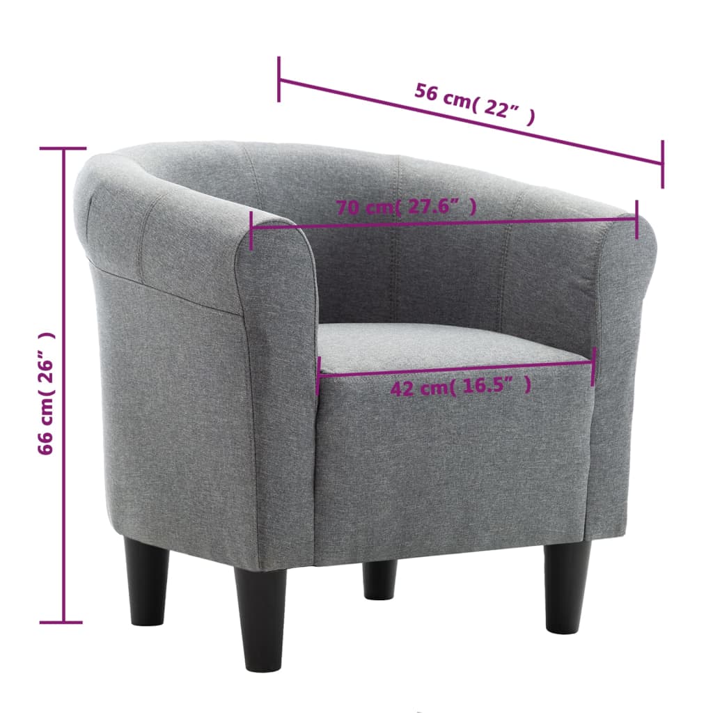 vidaXL Sessel Hellgrau Stoff