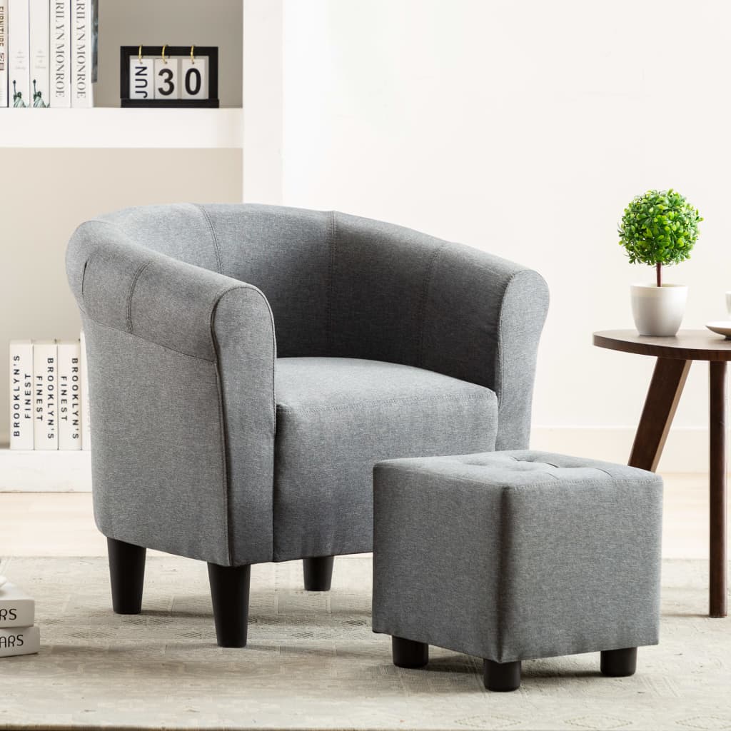vidaXL Sessel Hellgrau Stoff