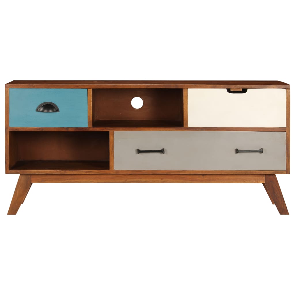 Meuble TV vidaXL avec 3 tiroirs 110x35x50 cm Bois d'acacia massif
