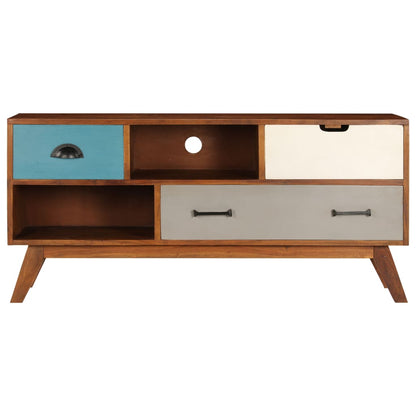 Meuble TV vidaXL avec 3 tiroirs 110x35x50 cm Bois d'acacia massif