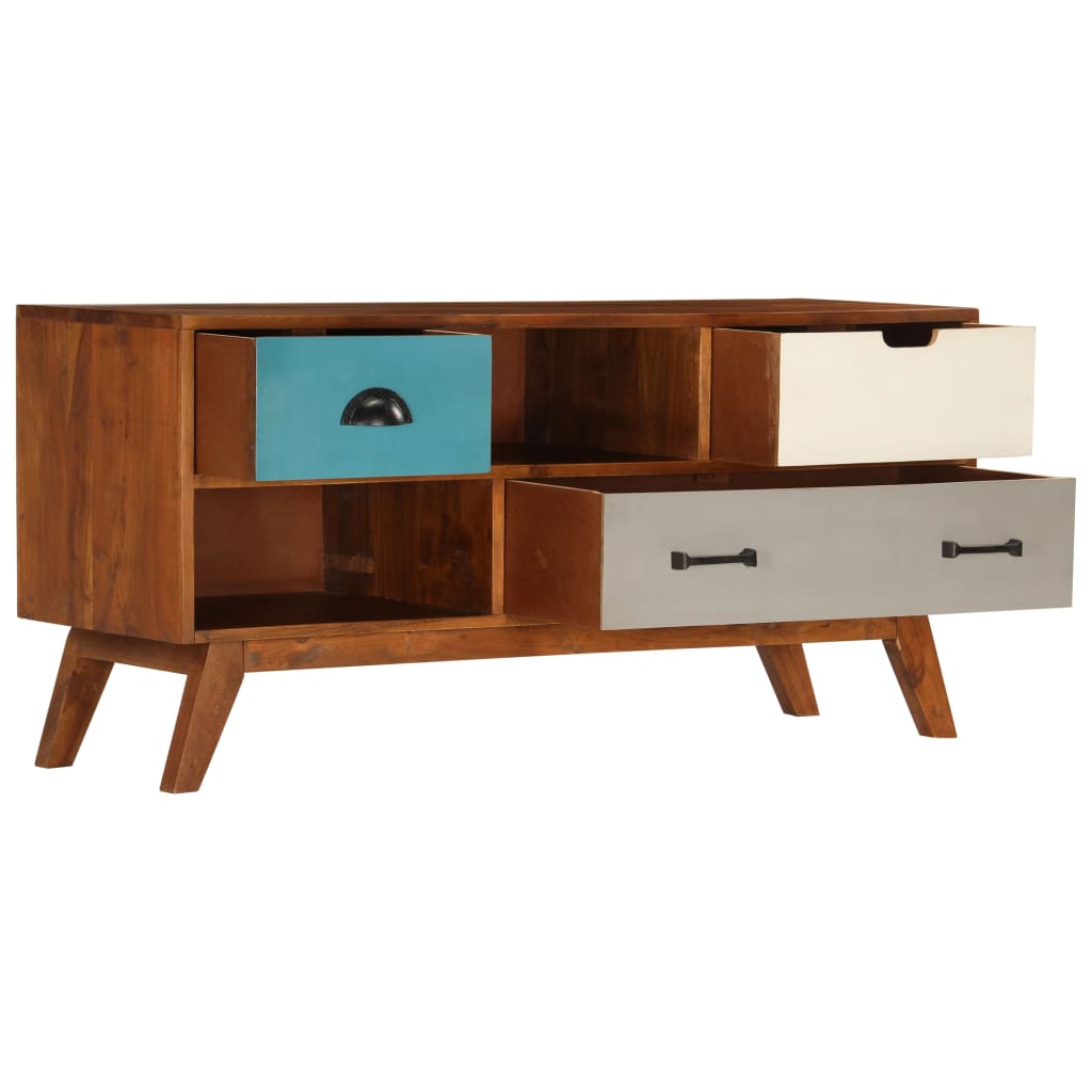 Meuble TV vidaXL avec 3 tiroirs 110x35x50 cm Bois d'acacia massif