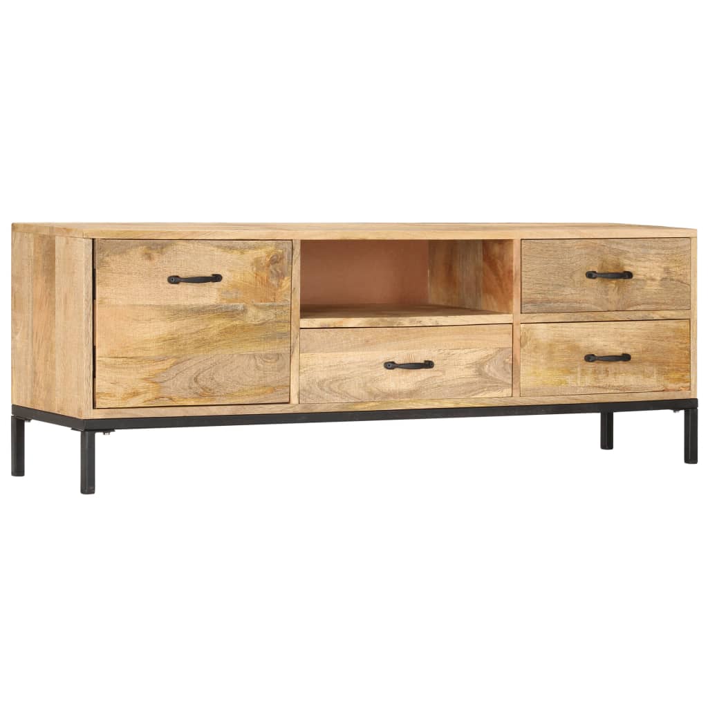 Meuble TV vidaXL 130x30x45 cm Bois de manguier massif