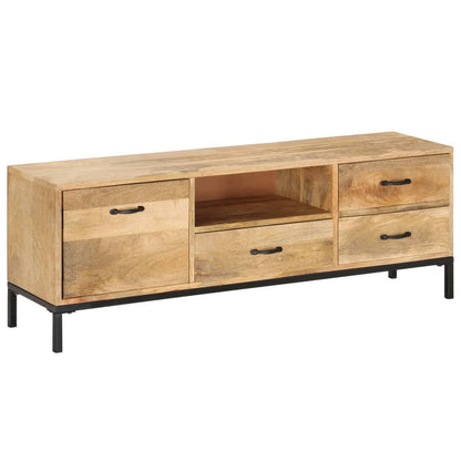 Meuble TV vidaXL 130x30x45 cm Bois de manguier massif