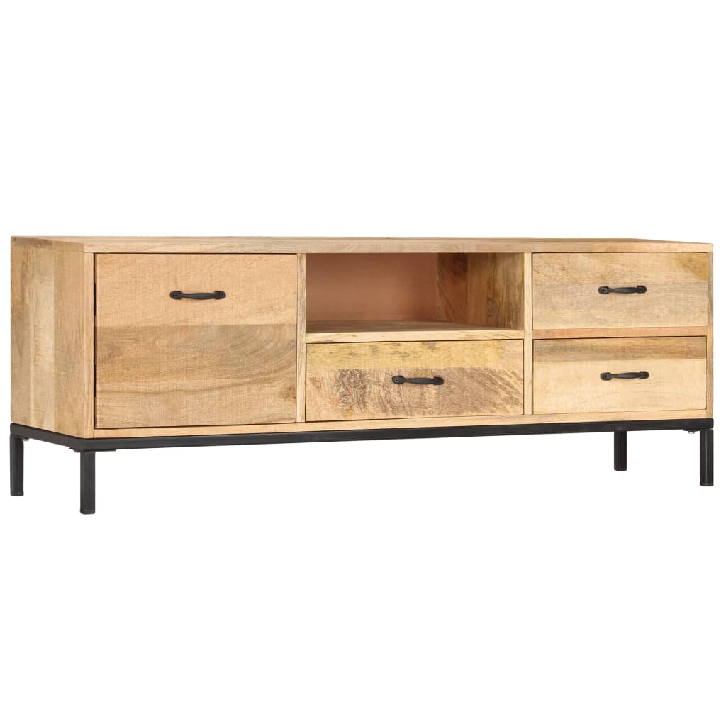 Meuble TV vidaXL 130x30x45 cm Bois de manguier massif