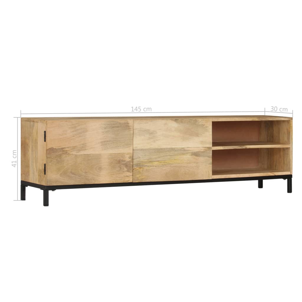 vidaXL Meuble TV 145x30x41 cm Bois de manguier massif