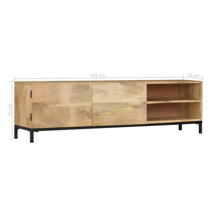 vidaXL Meuble TV 145x30x41 cm Bois de manguier massif