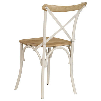 vidaXL Kreuzstühle 2 Stk. Weiß Massivholz Mango