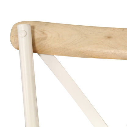 vidaXL Kreuzstühle 2 Stk. Weiß Massivholz Mango