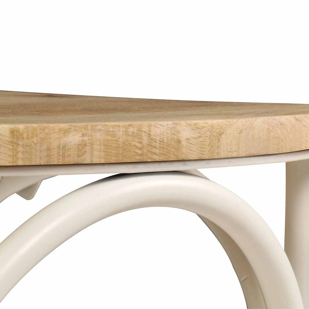 vidaXL Kreuzstühle 2 Stk. Weiß Massivholz Mango