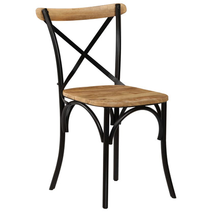 vidaXL Kreuzstühle 2 Stk. Schwarz Massivholz Mango