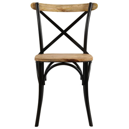 vidaXL Kreuzstühle 2 Stk. Schwarz Massivholz Mango