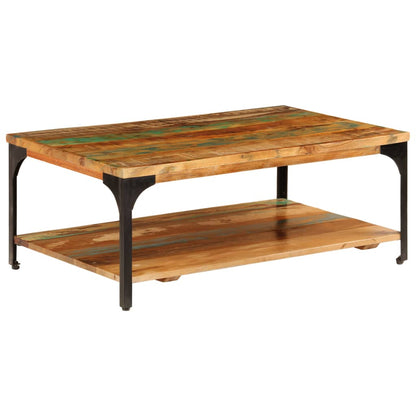 vidaXL Table basse avec étagère 100x60x35 cm en bois de récupération massif