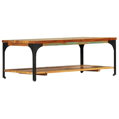 vidaXL Table basse avec étagère 100x60x35 cm en bois de récupération massif