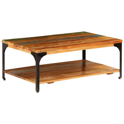 vidaXL Table basse avec étagère 100x60x35 cm en bois de récupération massif